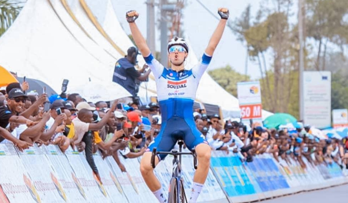 British Ethan Vernon, who rides for Soudal Quick-Step, became the first rider to win a stage at Tour du Rwanda 2023
