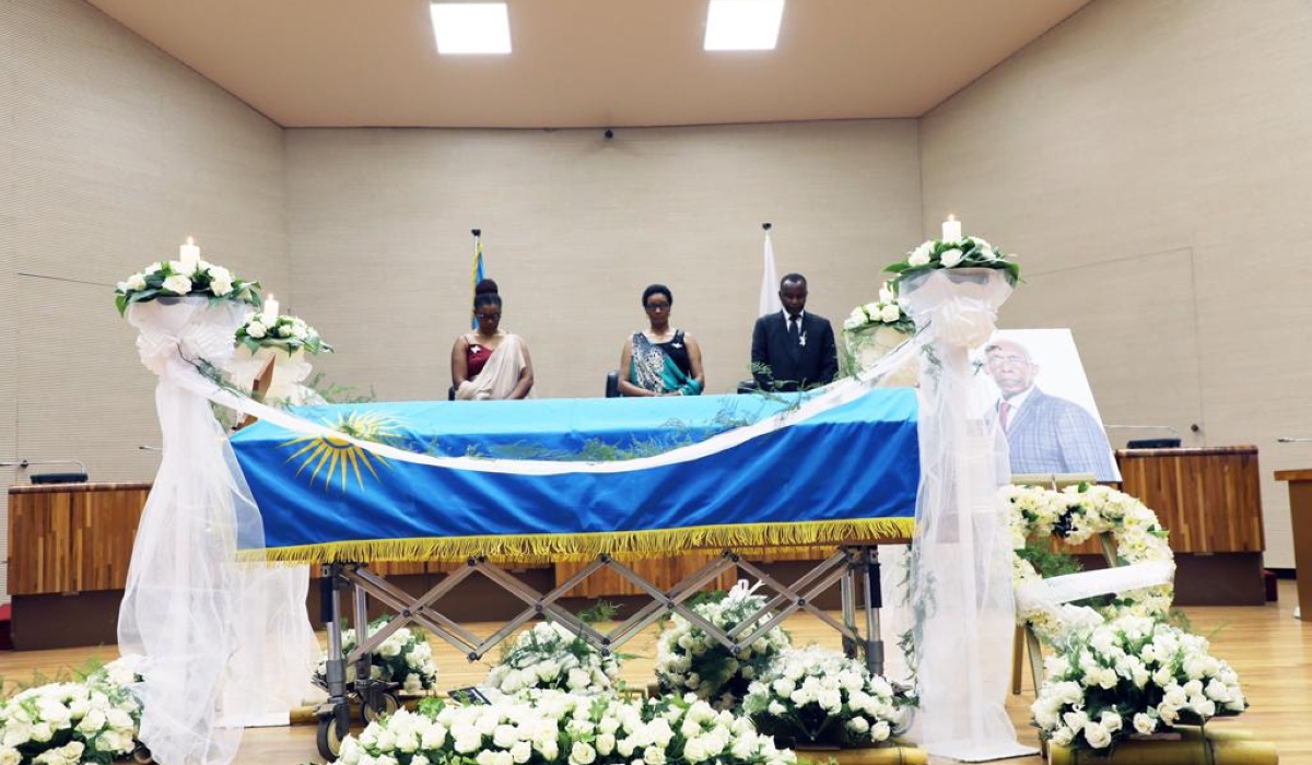 The condolence message conveyed by President Paul Kagame, was read by the Minister in the Office of the President, Judith Uwizeye, who represented the President at Rwigamba&#039;s lying-in-state at Parliament. Photos by Emmanuel Ntirenganya
