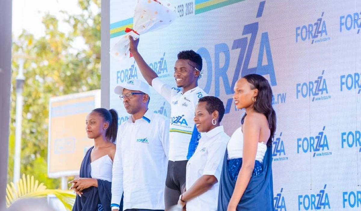 Team Rwanda icon Mugisha Moïse was awarded the Best Rwandan Rider during the Stage 1 of Tour  du Rwanda 2023. Courtesy