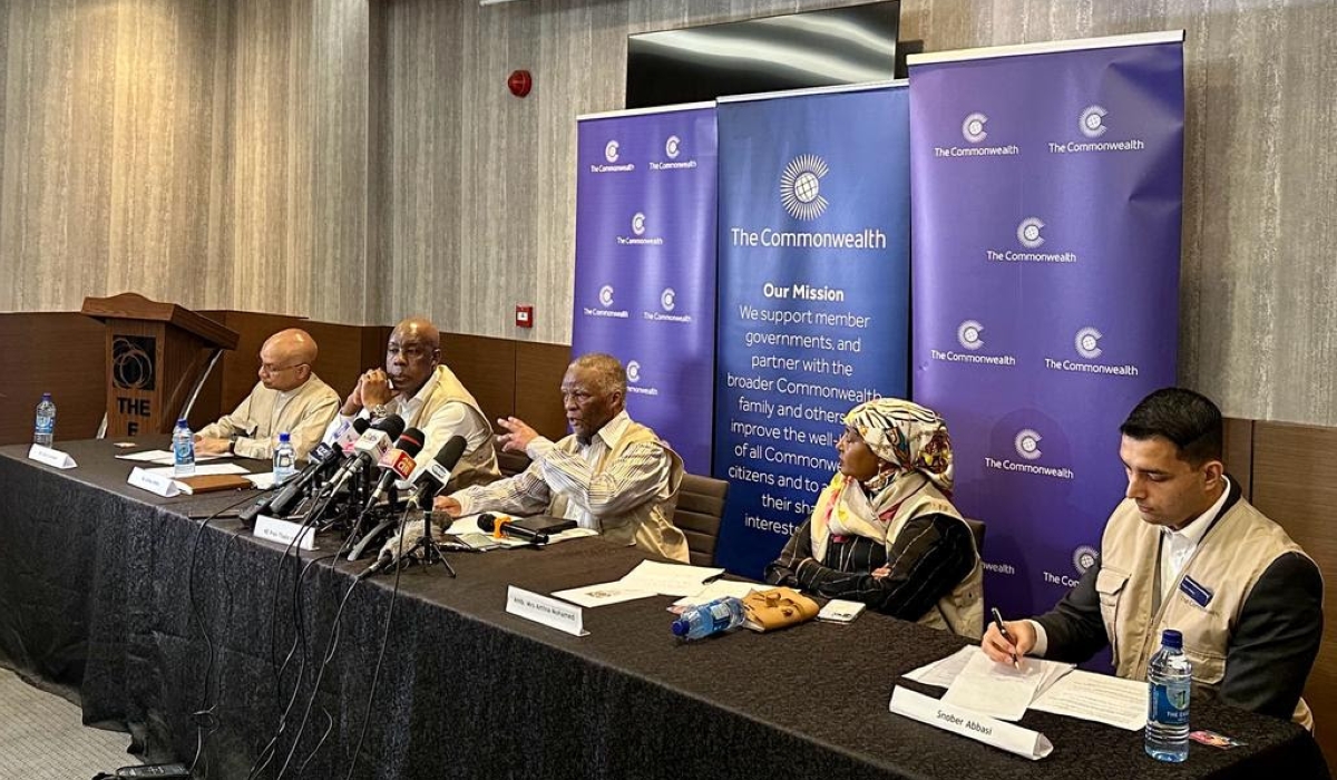 Thabo Mbeki addresses the press on Monday, February 20, 2023. Mbeki said this month’s elections will be Africa’s largest democratic exercise.