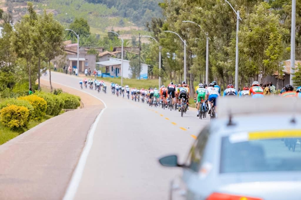 Tour du Rwanda riders during stage 3 from Huye to Musanze. So far, seven riders have crashed out of Tour du Rwanda 2023 due to various reasons.