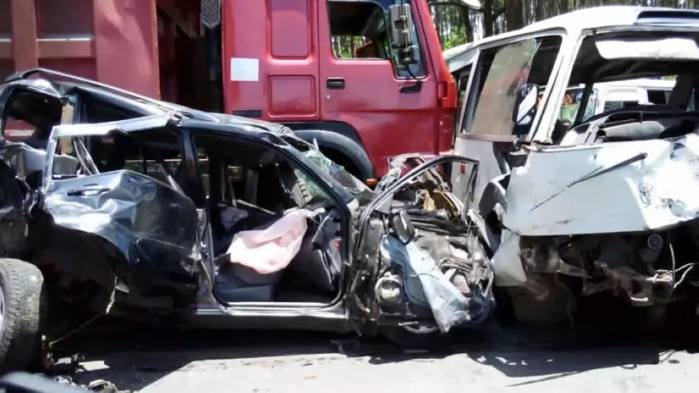 A view of a horrible accident that happened in Kamonyi District on Friday ,April 8,2022.Rwanda plans to establish a school that will train truck drivers in a bid to reduce vehicle accidents.File