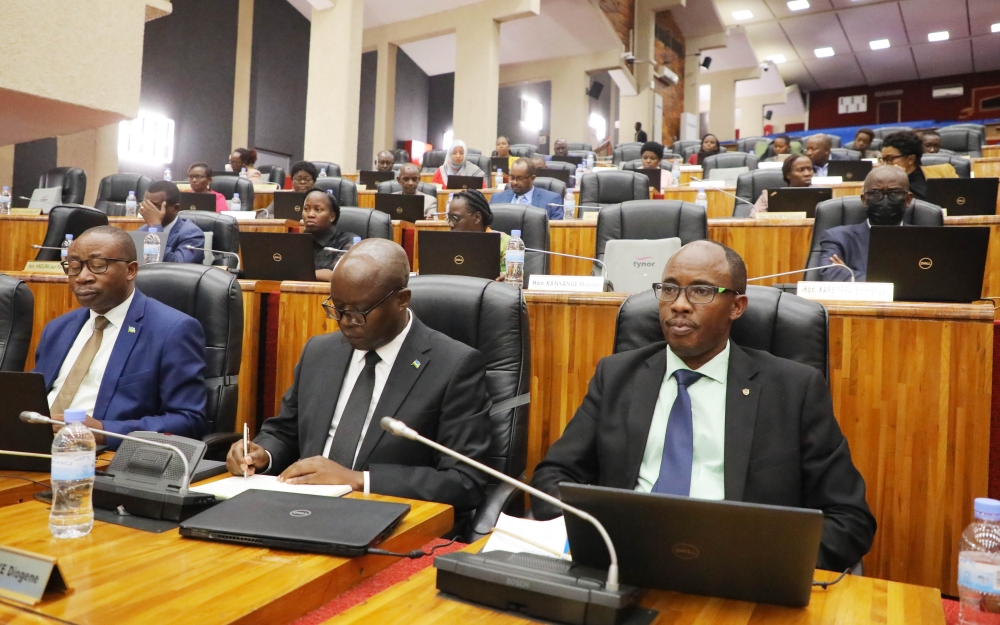 Members of parliament during  a plenary session of the Lower House on February 20, 2023, which adopted the law approving Rwanda’s accession to the Protocol to Eliminate Illicit Trade in Tobacco Products. Craish Bahizi