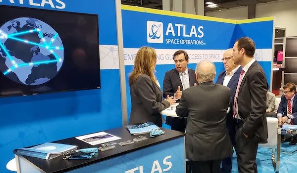 Delegates interact with Atlas Space operation employees at a mini exhibition. According to officials, on Tuesday, February 21, Rwanda and Atlas space operations will ink a deal to strengthen lunar mission control. Courtesy