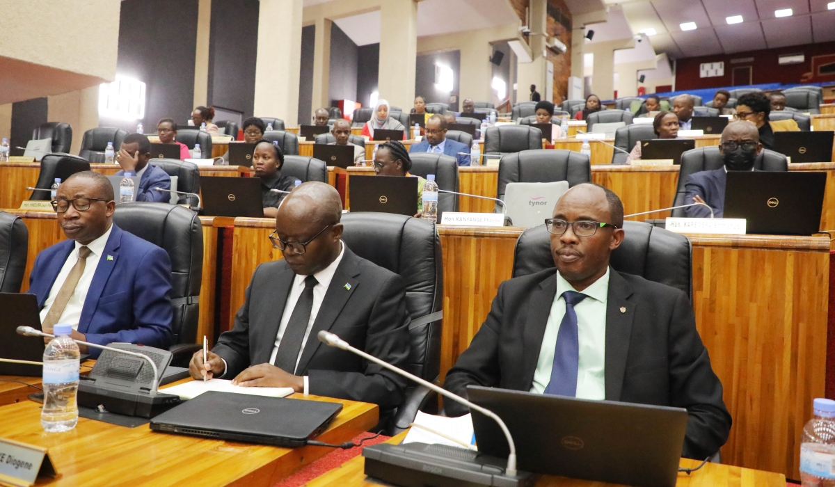 Members of parliament during  a plenary session of the Lower House on February 20, 2023, which adopted the law approving Rwanda’s accession to the Protocol to Eliminate Illicit Trade in Tobacco Products. Craish Bahizi