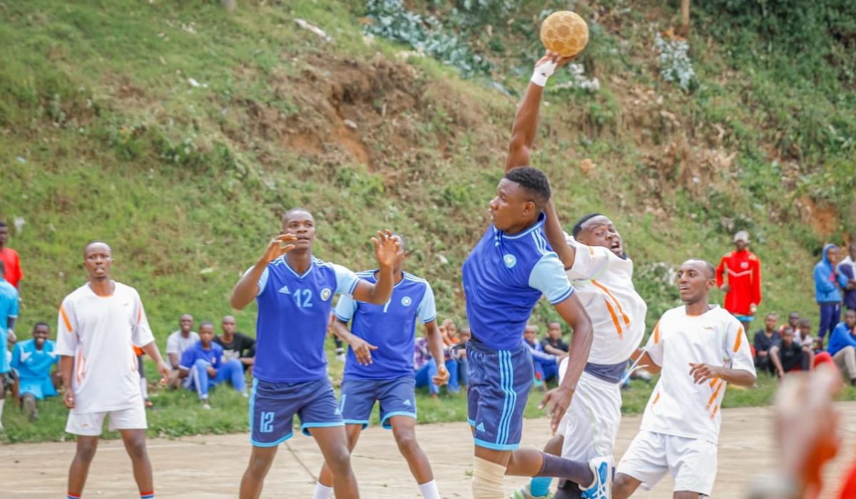 Police handball team player with the ball  during a game. The new season is set to start on February 25.