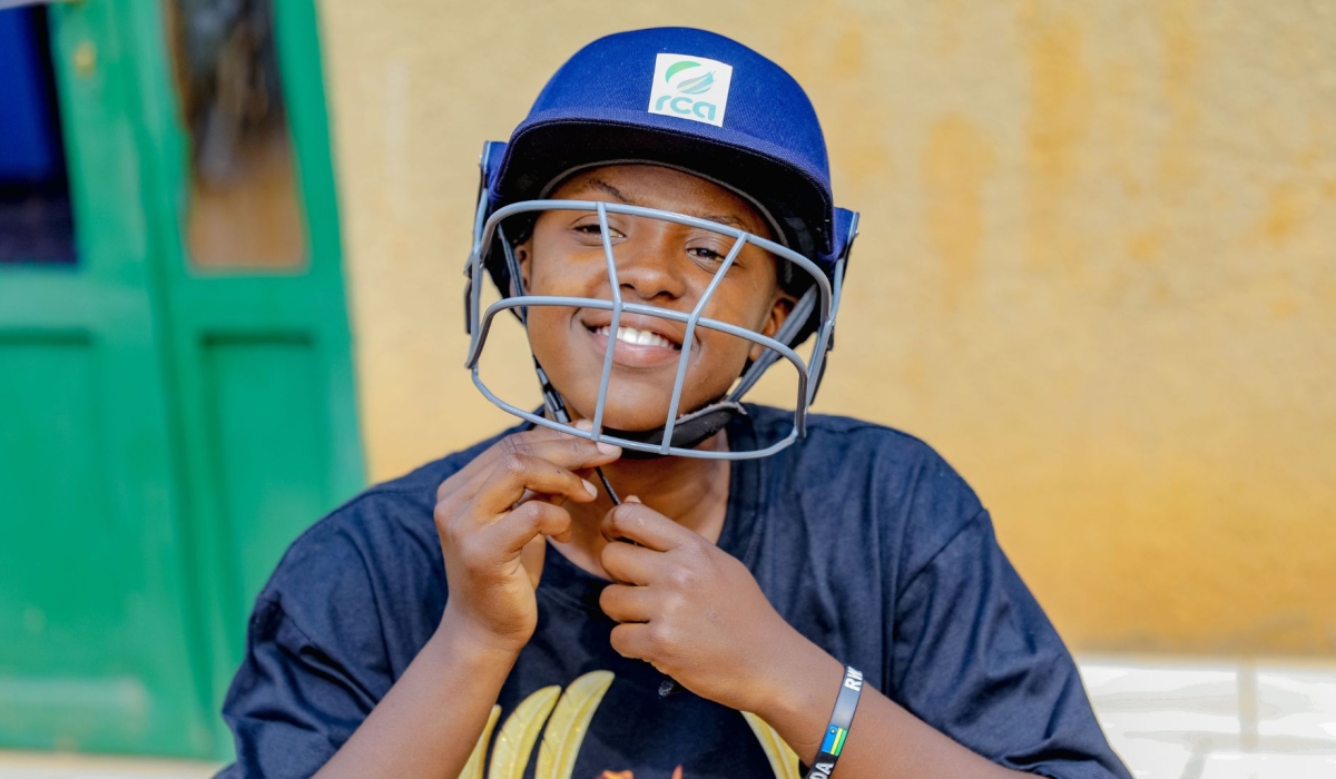 Gisele Ishimwe has loved cricket since childhood. Photos by Coucou Uwera