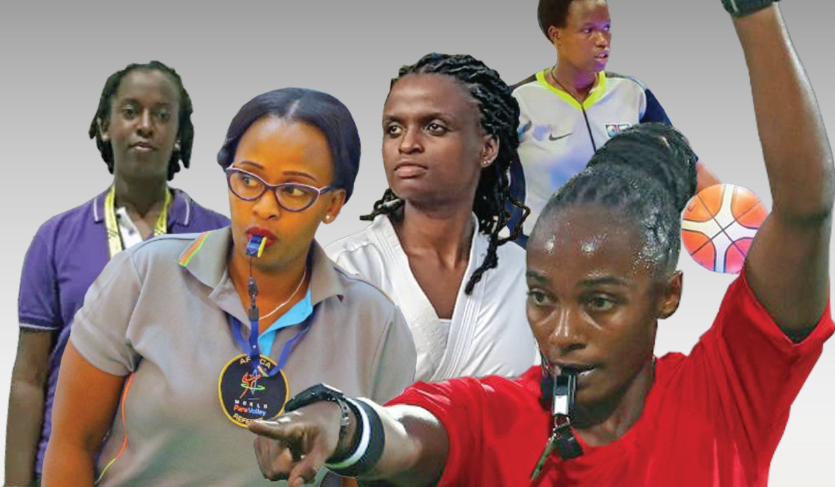 Some of the top female referees who are inspiring the young generation and especially shaping Rwanda’s sports sector. Courtesy