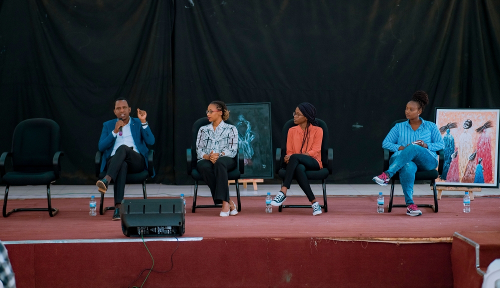 Sharif Yusuf Mugabo, Anna Mapendo, Alliance Stella Ishimwe and Jemima Kakizi., the panel that talked about mental health.