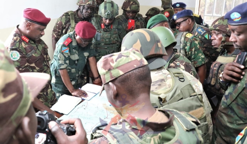 The M23 rebel group handing over Rumangabo military camp to the EAC force in DR Congo on Thursday, January 5.