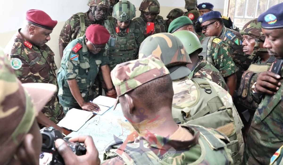 The M23 rebel group handing over Rumangabo military camp to the EAC force in DR Congo on Thursday, January 5.