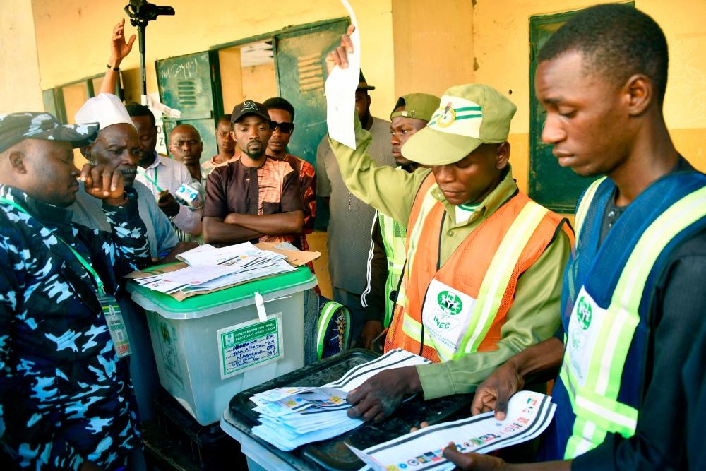 Nigeria tallies votes for new president on Sunday.