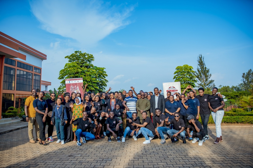 A group photo of the 60 talented youth have concluded a two-week boot camp under the Art Rwanda - Ubuhanzi programme. Courtesy