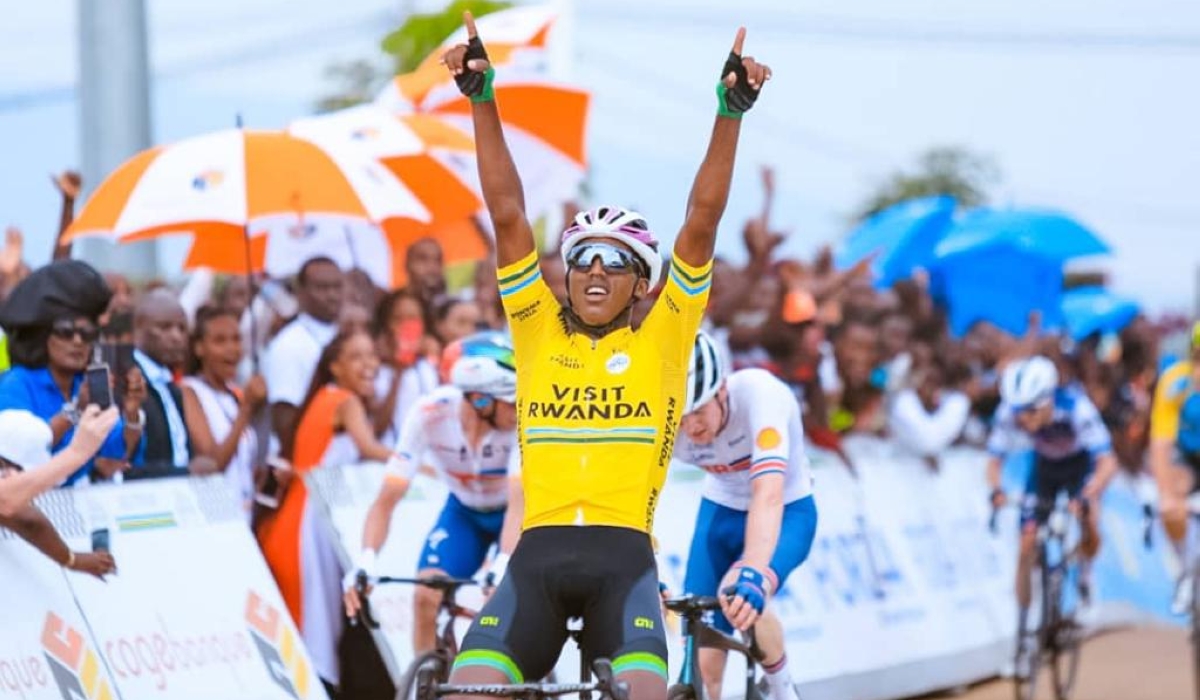 Henok Mulueberhane of Green Project-Bardiani made history on Sunday afternoon after claiming the final stage to Canal Olympia in Rebero to win Tour du Rwanda 2023. Courtesy