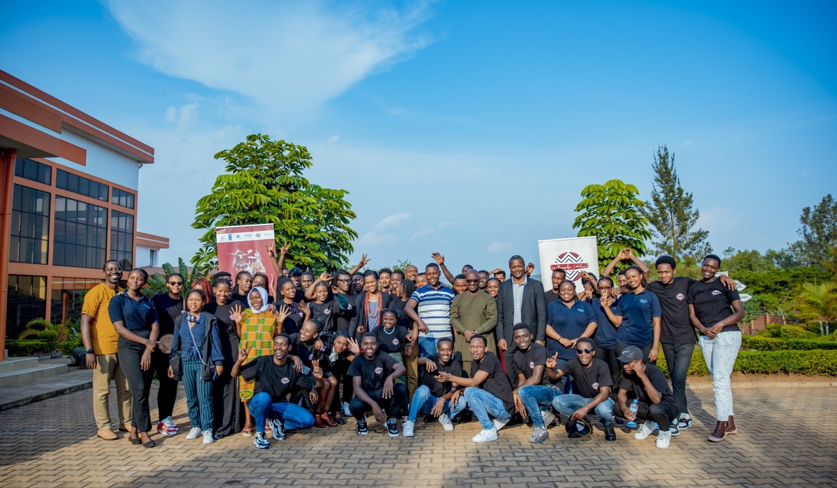 A group photo of the 60 talented youth have concluded a two-week boot camp under the Art Rwanda - Ubuhanzi programme. Courtesy