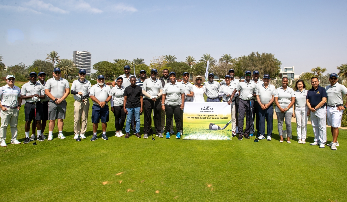Some of the 44 golfers  who competed in the inaugural Visit Rwanda Golf Tournament Dubai 2023  in Dubai on Saturday. Courtesy