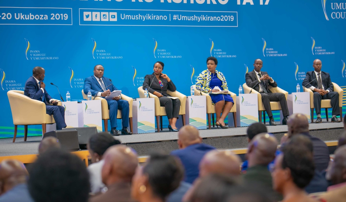 A panel discussion at 17th National Dialogue Council, commonly known as Umushyikirano. The 2023 edition is scheduled for February 27 and 28 at the Kigali Convention Centre. File