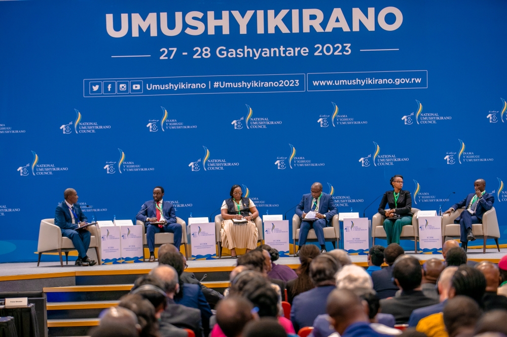 Delegates follow a panel discussion during the opening of the 18th National Dialogue in Kigali on Monday, February 27. Olivier Mugwiza