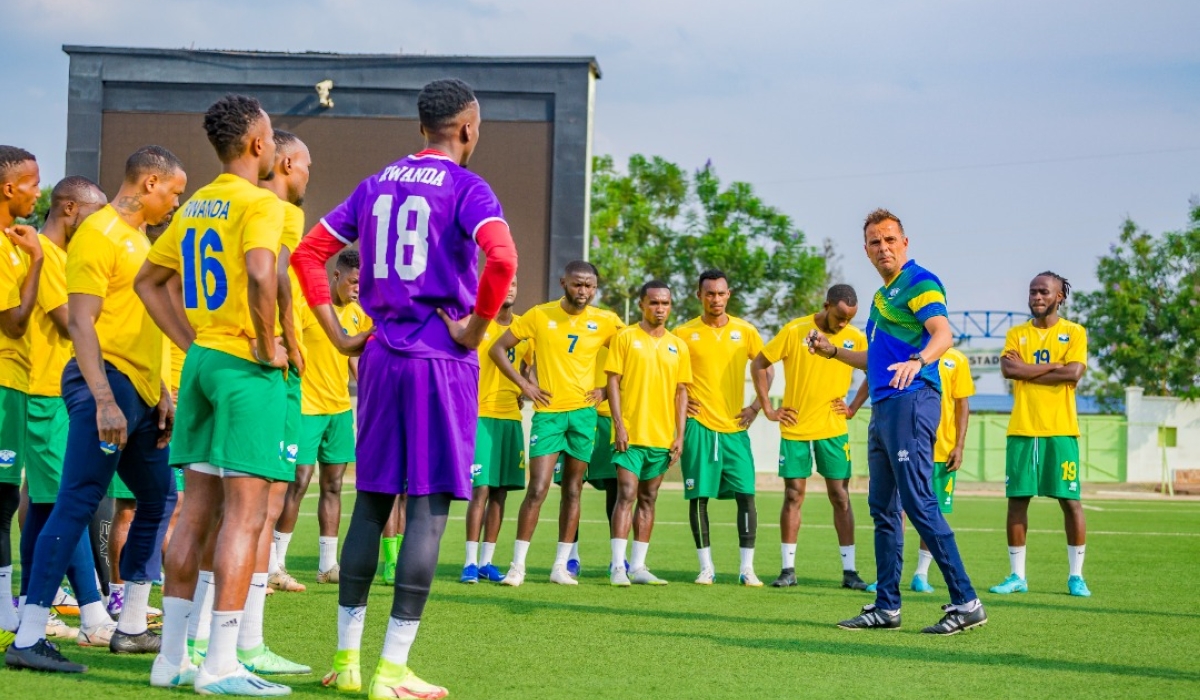 The national team coach Carlos Alos Ferrer conducts training. Carlos is in talks with FERWAFA over a possibility to extend his stay as the head coach.