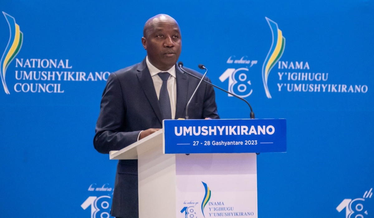 Prime Minister Edouard Ngirente speaks at the opening of the 18th National Dialogue Council, commonly known as &#039;Umushyikirano&#039;, in Kigali on Monday, February 27, 2023. Olivier Mugwiza