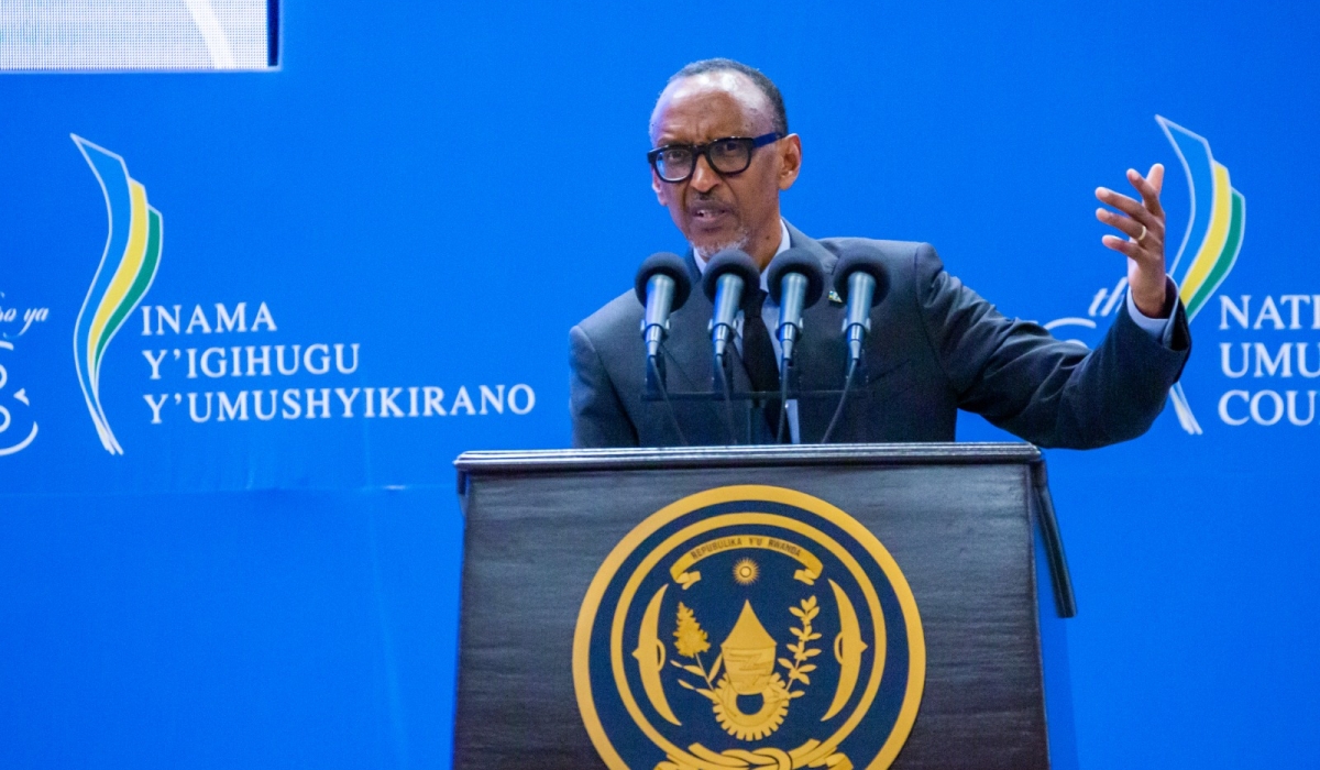 President Paul Kagame addresses  participants at the 18th National Dialogue Umushyikirano, on Monday, February 27. Photo by Olivier Mugwiza