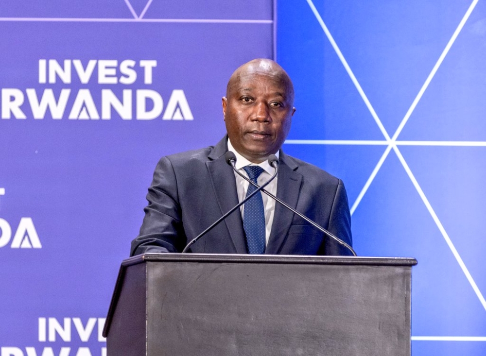 Prime Minister Edouard Ngirente delivers remarks during the Invest Rwanda forum  on Thursday, March 2. All photos by Dan Gatsinzi