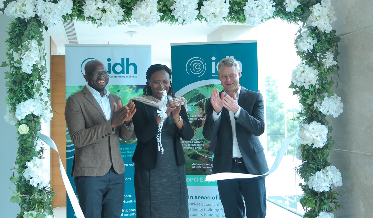 Officials during the launch of the Horticulture Export Development project (Horti-Export) Phase 2, and the closure of its first phase by IDH Rwanda. Photos by Dan Kwizera