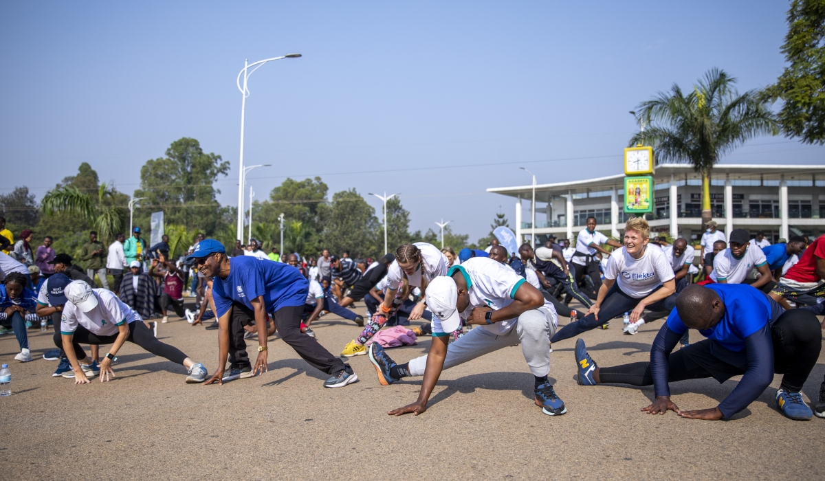Kigali residents during the mass sports exercise during Kigali Car-Free Zone. According to the findings, life expectancy increased from 64.5 in 2012 to 69.6 in 2022. Olivier Mugwiza