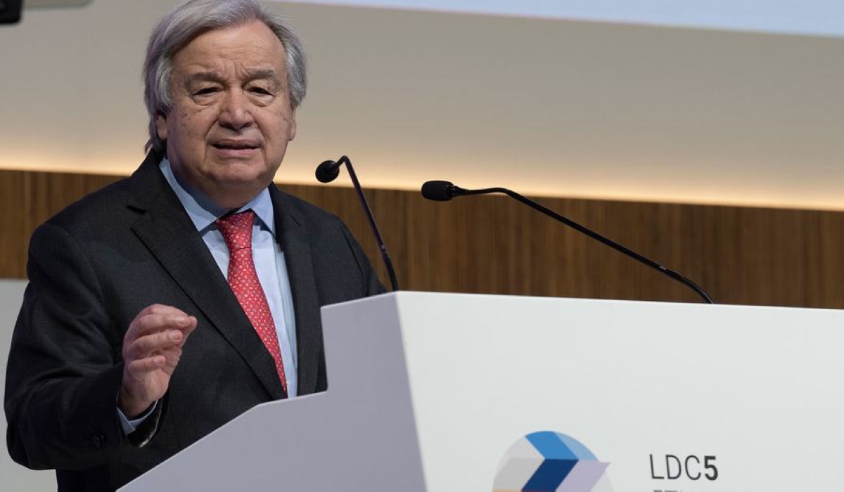 Secretary-General António Guterres delivers remarks at the Fifth UN Conference on the Least Developed Countries (LDC5), in Doha, Qatar.