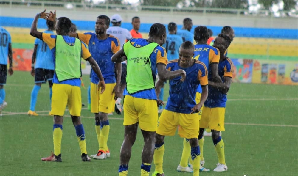 Amagaju players celebrate a victory at Kigali Stadium during a past game. File