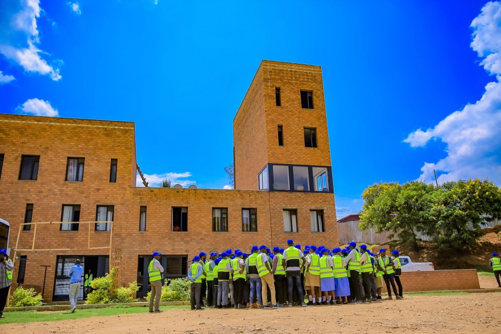Engineering professionals visit the newly completed Mpazi blocs that are accommodating residents who were living in the high-risk zone along Mpazi drainage in Nyarugenge
