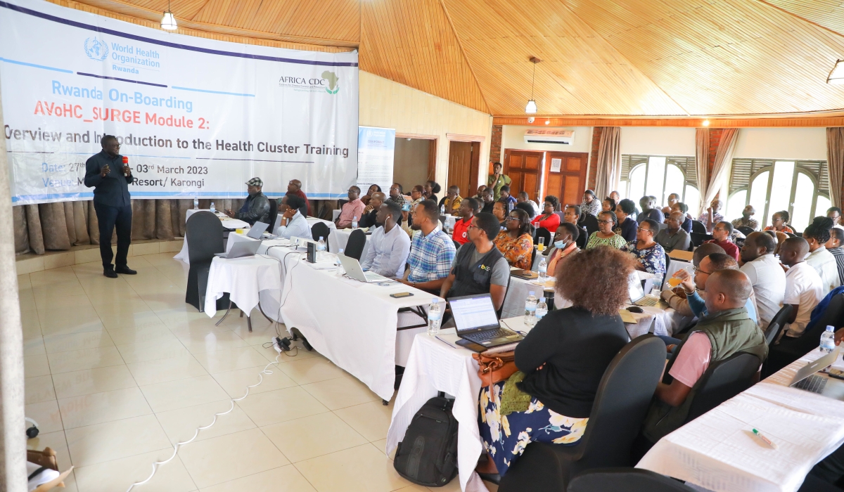 The training brought together sixity-five members of Rwanda&#039;s emergency response team during  the AVoHC-SURGE training in Karongi District