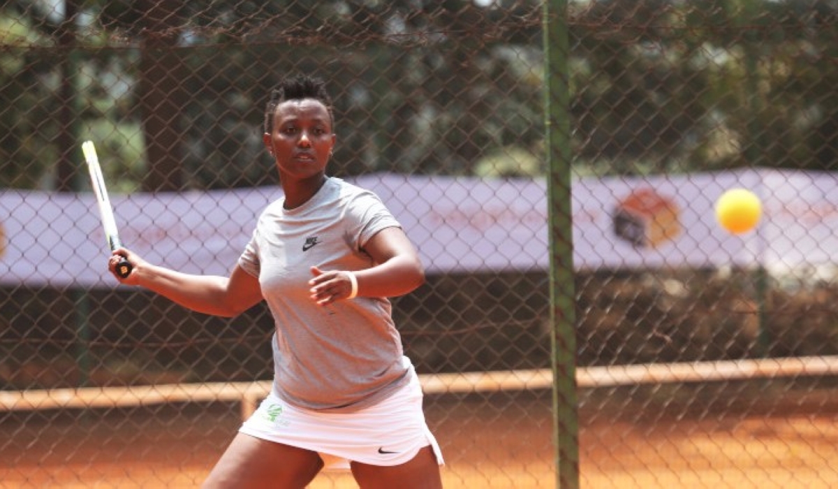 Joselyne Umulisa during the game. Umulisa has been in Tennis during the past two decades. Sam Ngendahimana