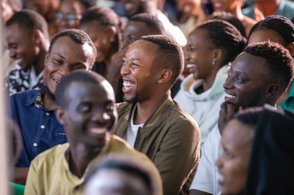 Fans cheering on the comedians