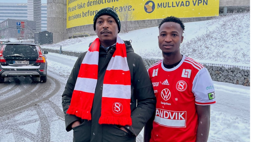 Striker Lague Byiringiro will be looking to make his competitive debut at Sandvikens IF when the Swedish third tier league returns to action on March 31. Courtesy