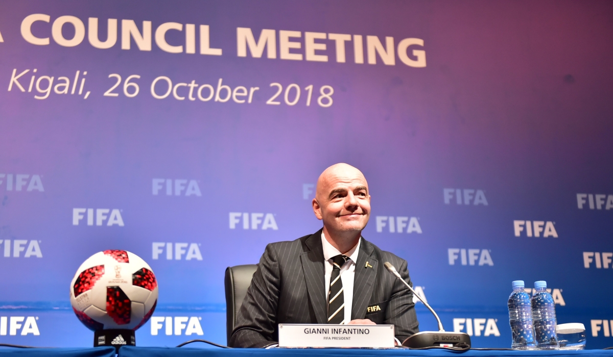 FIFA President Gianni Infantino.  Kigali will host the 73rd FIFA Congress on 16 March. Rwanda will be the fourth African country to host the FIFA Congress. File