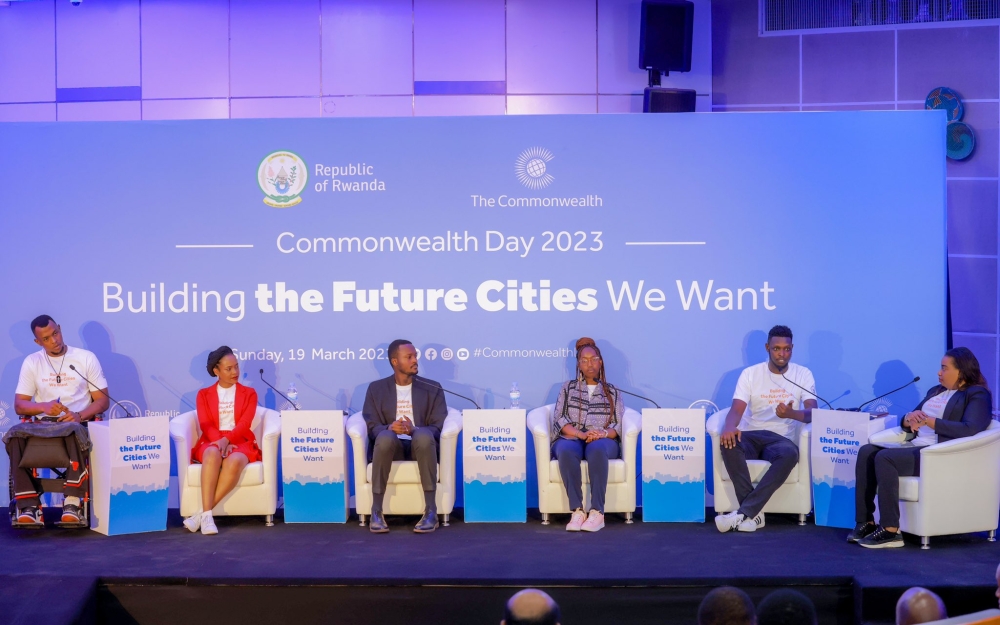 A panel discussion as over  300 youth from Commonwealth countries  attended the closing event of Commonwealth week on March 19, at Kigali City Hall. Courtesy