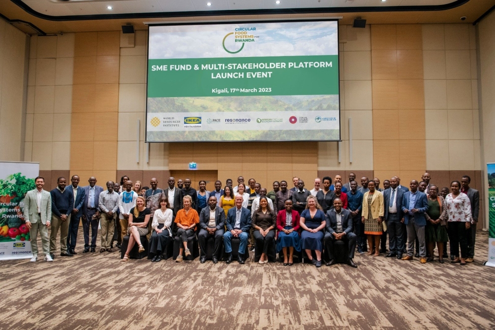 Delegates pose for a group photo during the launch of the fund on March 17. SME Fund and a Multi stakeholder platform will contribute to tackling the challenge. Courtesy