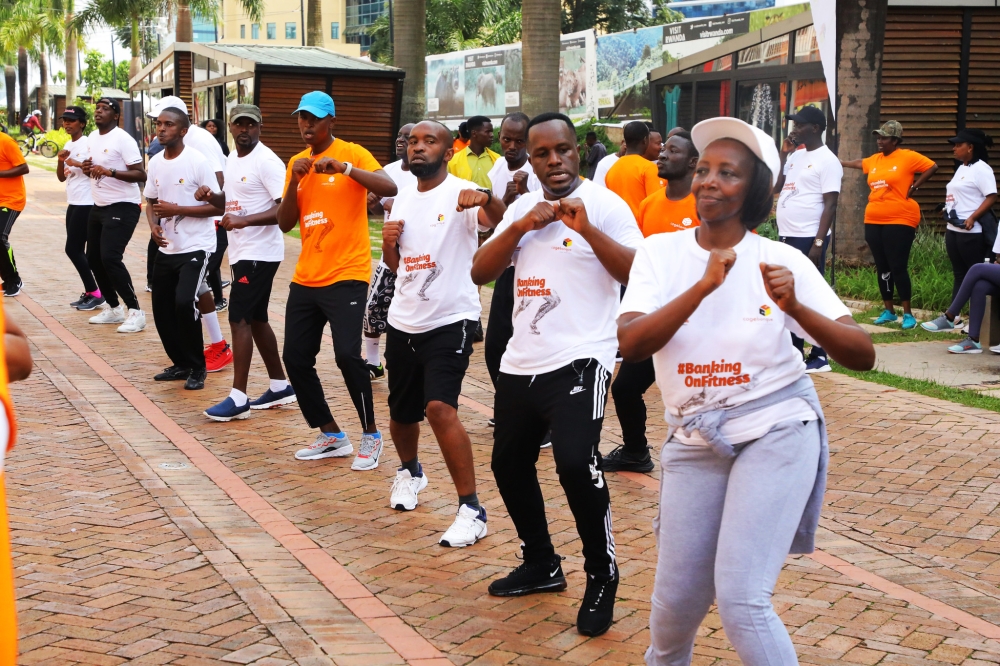 Cogebanque launched a mass sports to its staff as part of promoting a healthy lifestyle and networking on Sunday, March19. All Photos by Craish Bahizi