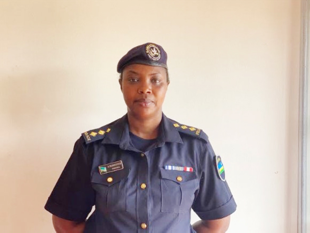Director of Individual Police Officers (IPO) in the Department of Peace and Support Operations at Rwanda National Police, RNP, Chief Inspector of Police (CIP) Alphonsine Murekatete. Courtesy