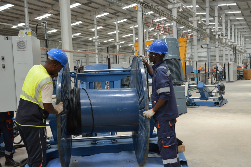 Workers at Mark Cables factory in Nyanza District. Courtesy