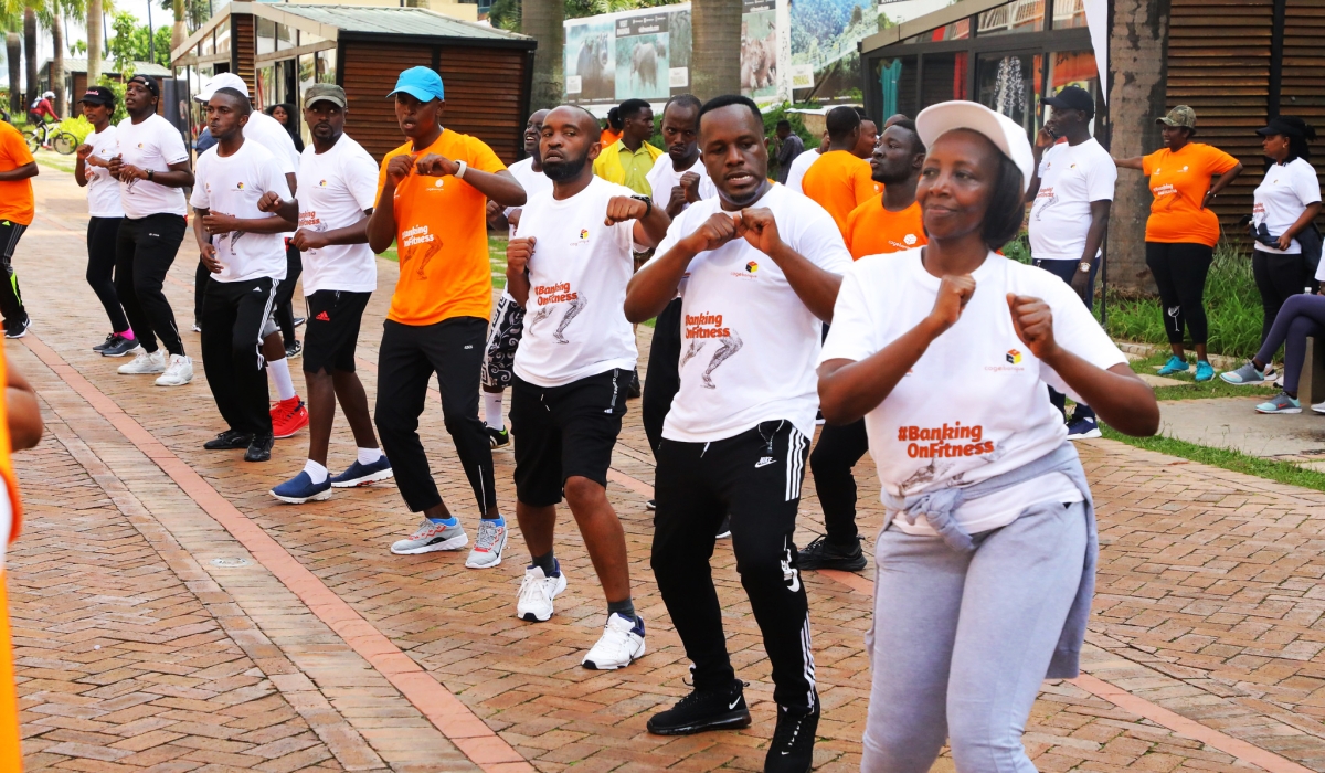 Cogebanque launched a mass sports to its staff as part of promoting a healthy lifestyle and networking on Sunday, March19. All Photos by Craish Bahizi