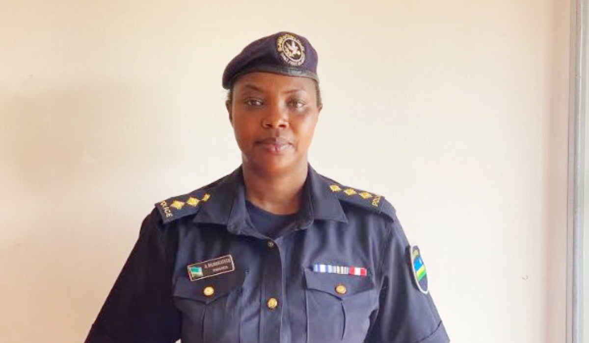Director of Individual Police Officers (IPO) in the Department of Peace and Support Operations at Rwanda National Police, RNP, Chief Inspector of Police (CIP) Alphonsine Murekatete. Courtesy