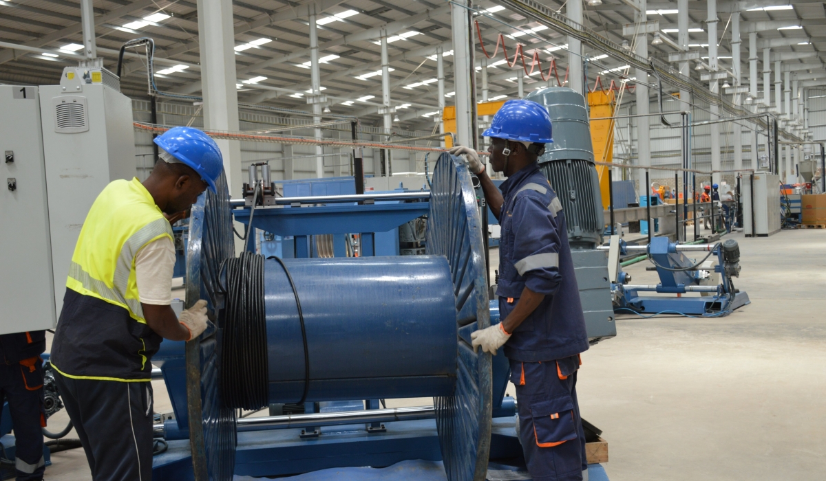 Workers at Mark Cables factory in Nyanza District. Courtesy