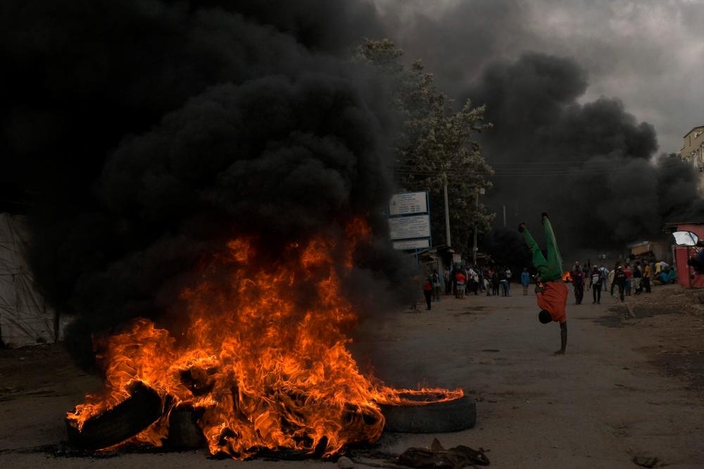 Kenyan riot police were out in force Monday for a day of action called by the opposition to protest the country&#039;s cost of living crisis, despite a ban on the demonstrations.