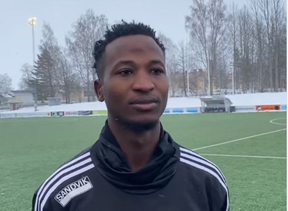 Lague Byiringiro played his first game for Sandviken IF in Sweden. Courtesy