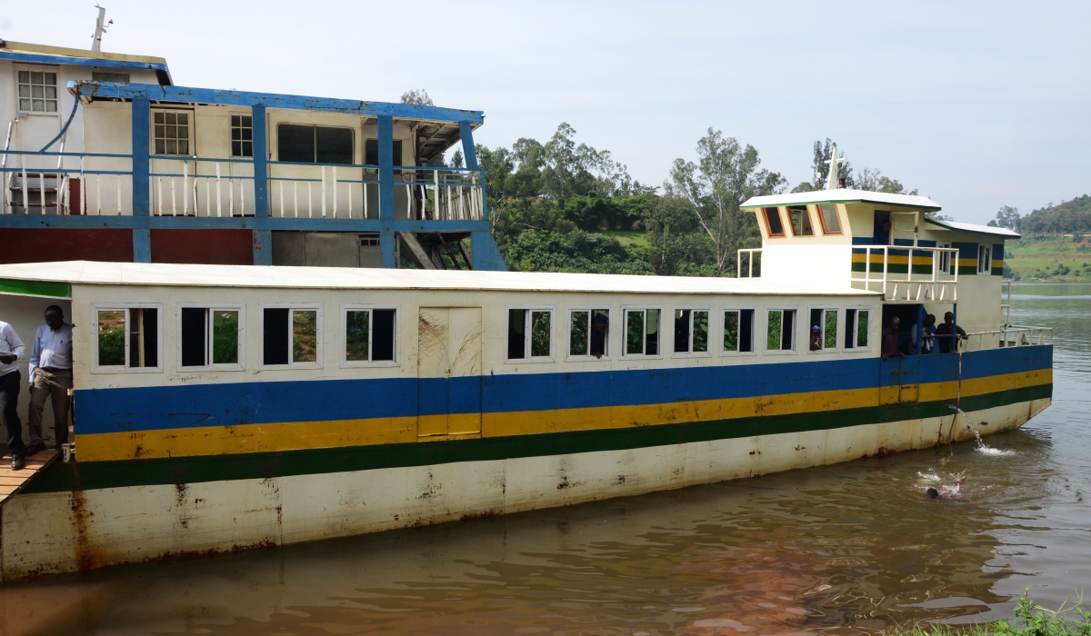 A public transport vessel on shores of Kivu lake that facilitates Nkombo residents in Kamembe Sector in Rusizi District. Sam Ngandahimana