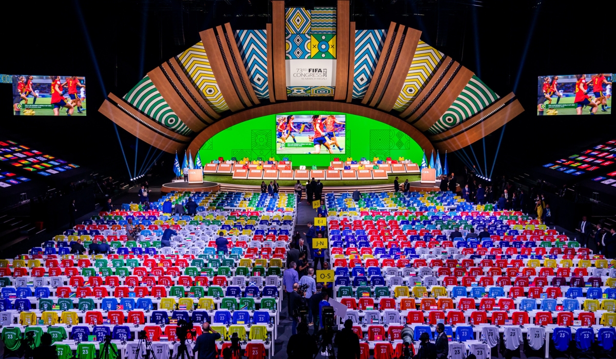 A picturesque view of the interior design of BK Arena that hosted the 73rd FIFA Congress in Kigali on March 16. Photo by Olivier Mugwiza