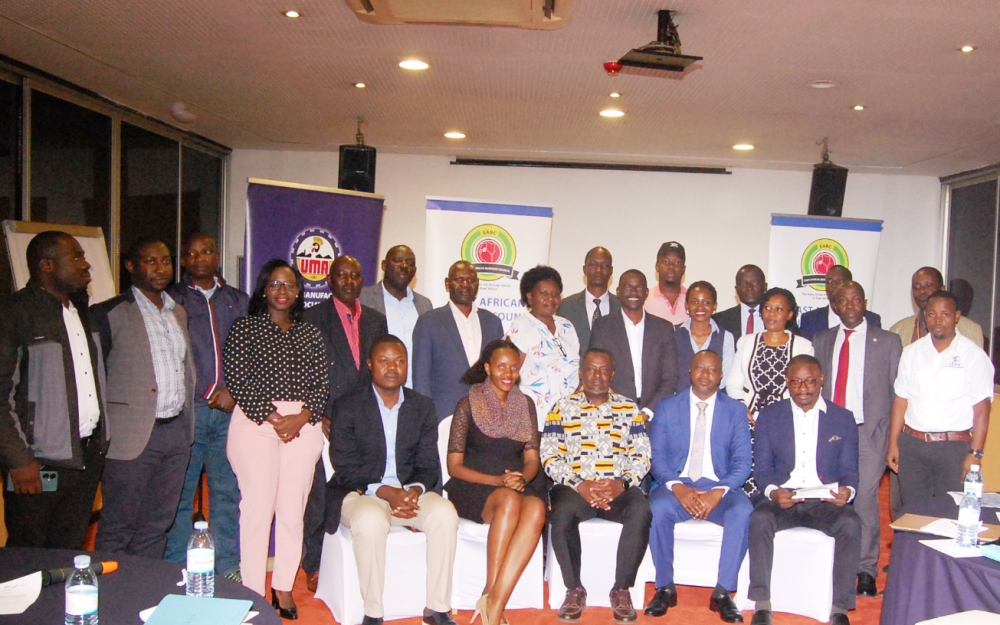 Delegates in a group photo during the Private Sector Sensitization Workshop on the African Continental Free Trade Area (AfCFTA) Agreement on Trade in Goods Protocol in Kampala on March 21. Courtesy