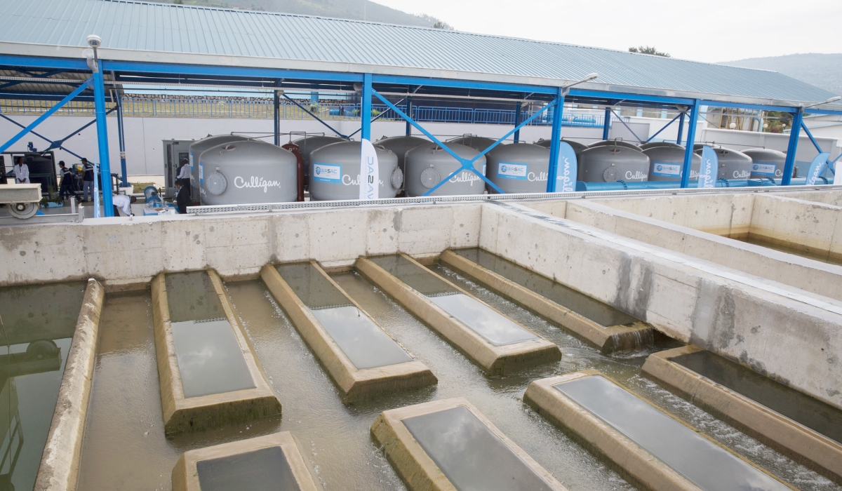 A water treatment plant at Nyabarongo river in Kigali. The 5th Population and Housing Census, 82.3% of private households in Rwanda have access to improved drinking water. Courtesy